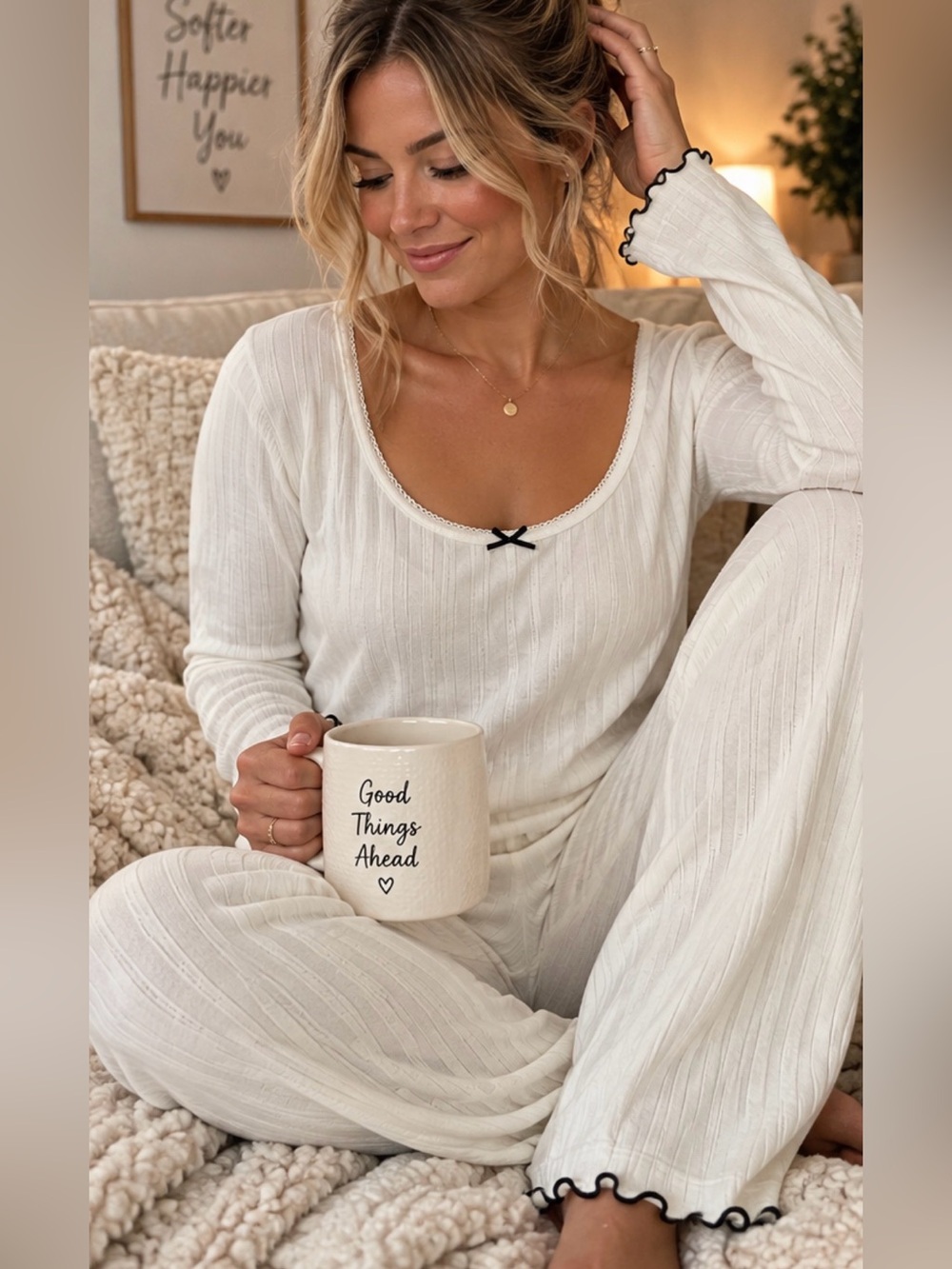 Abercrombie & Fitch The A&F Lounge Collection Ribbed Pajama Set M